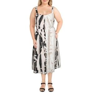 Alfani Leaf Extract Midi Dress Sz 10 NWT